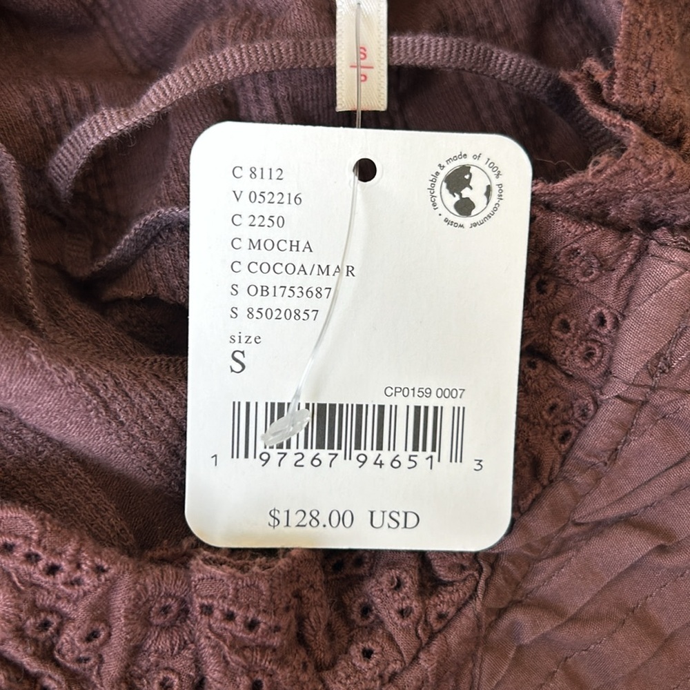 FREE PEOPLE MORE ROMANCE SHIRT TOP BLOUSE SIZE S MSRP $128.00 NWT - Picture 12 of 13